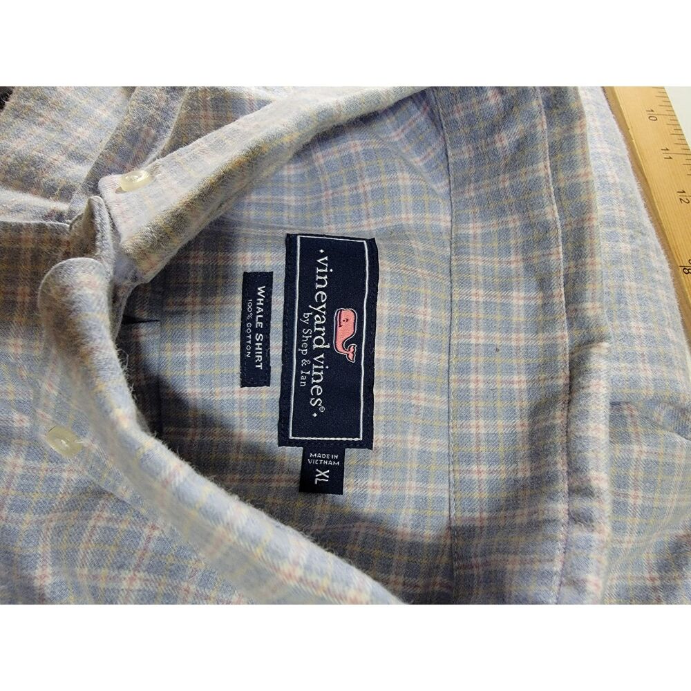 Vineyard Vines Men's Blue Plaid Long Sleeve Button Shirt - XL - Picture 5 of 6
